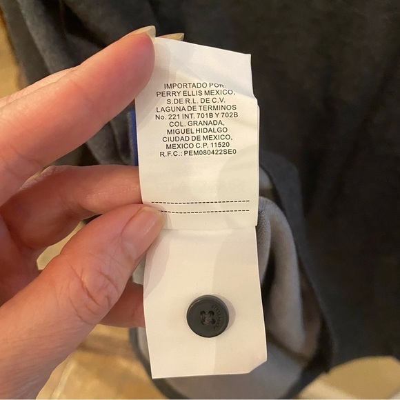 NWT~PERRY ELLIS Men Gray Motion Performance Polo Long Sleeve Top Size Large - Picture 9 of 10